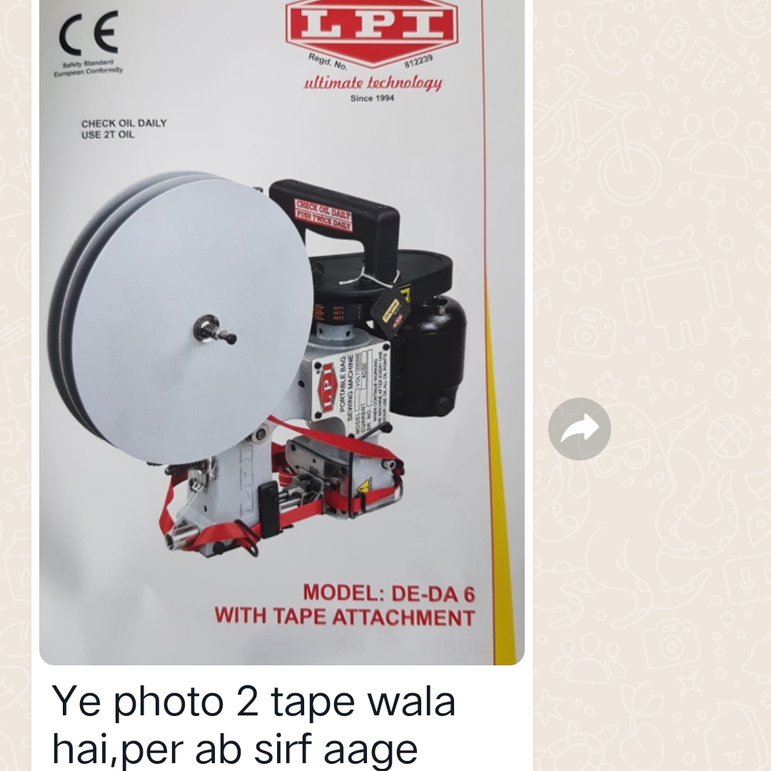 LPI DE-DA 6 Bag Closer with Single Tape Attachment — export and food grade bag stitching machine