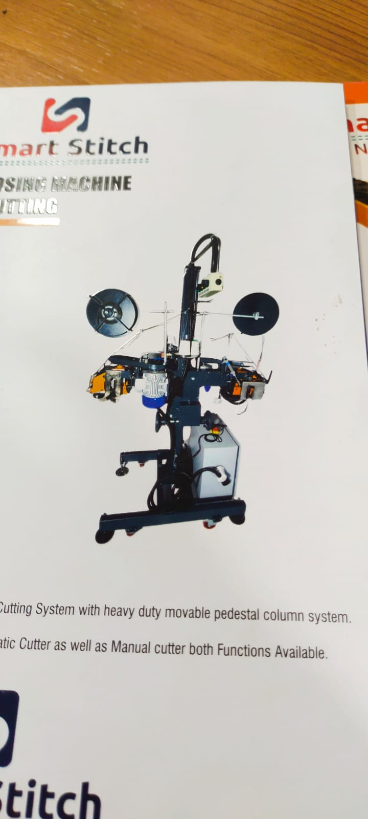 Smart Stitch Movable Pedestal Bag Closer — heavy duty pedestal column with auto and manual cutter, Gujarat dealer